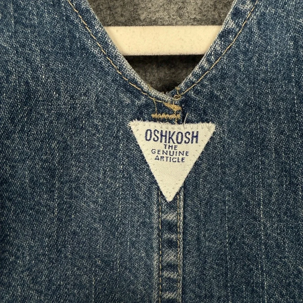 Vtg Y2K Oshkosh Baby 0-3 Overall Shorts‎ Denim Carpenter Style Shortalls Blue